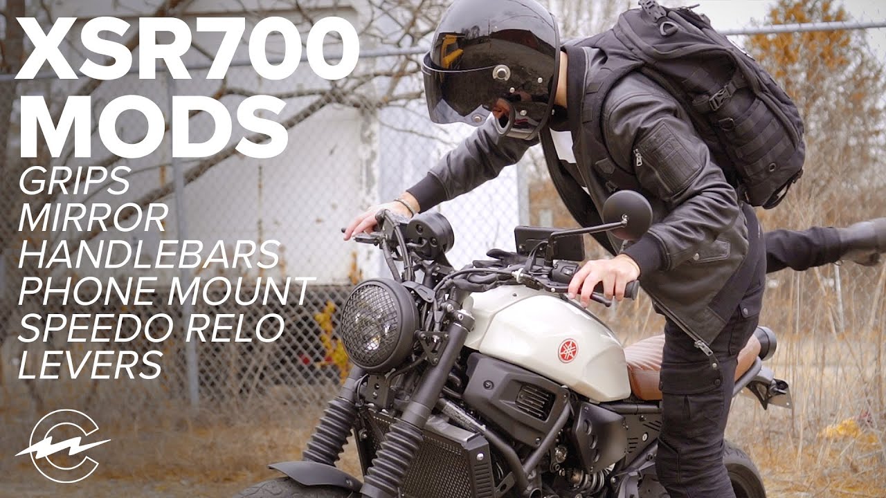 XSR700 UPGRADES - Grips, Handlebars, Mirror, Speedo, Levers - YouTube
