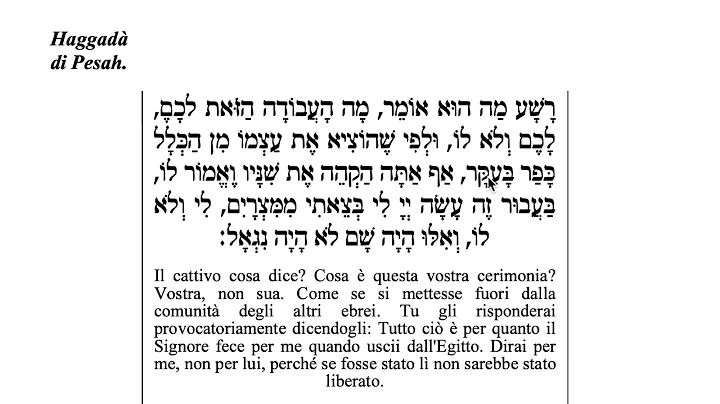 Impariamo a cantare l'Aggad di Pesach - 11 Rasha