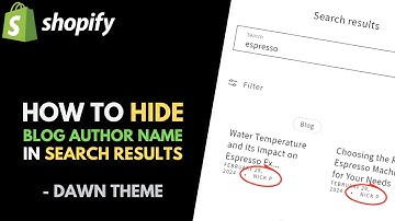 Shopify Dawn Theme: How to Remove Blog Post Author