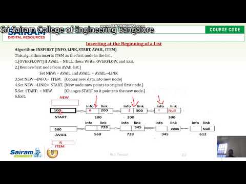 LectureVideo -18CS32 - Module -3- Insertion- Reji Thomas