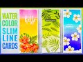 Watercolor Slimline Cards / Tall Handmade Card Ideas / Tropical Crafts