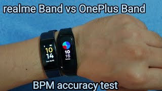 realme Band vs OnePlus smart band BPM accuracy test