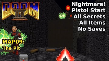 Doom II - MAP09: The Pit (Nightmare! 100% geheimen + items)