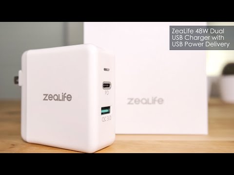 ZeaLife 48W Dual Charger with USB-C Power Delivery and Quick Charge 3.0