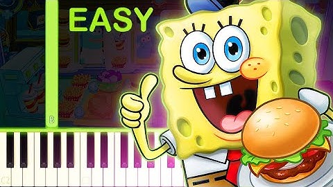 SpongeBob: Krusty Cook-Off Theme Song - EASY Piano Tutorial