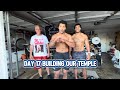CHEAT MEAL - TRIPLE DIPPERS - HEAVY LEG DAY - GROWING MASSIVE LEGS - Building Our Temple Day 17!!