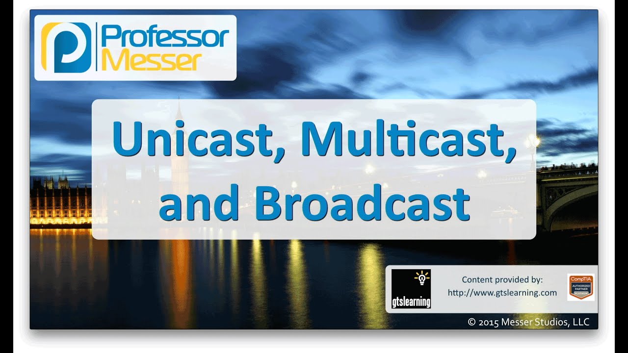 Unicast, Multicast, and Broadcast - CompTIA Network+ N10-006 - 1.8