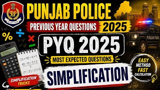 Punjab police previous year Question 2025  Simplification