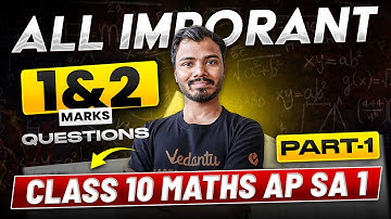 1 & 2 Marks Important Questions | Part 1| AP SA-1 | Class 10 Maths | Ranjith Sir