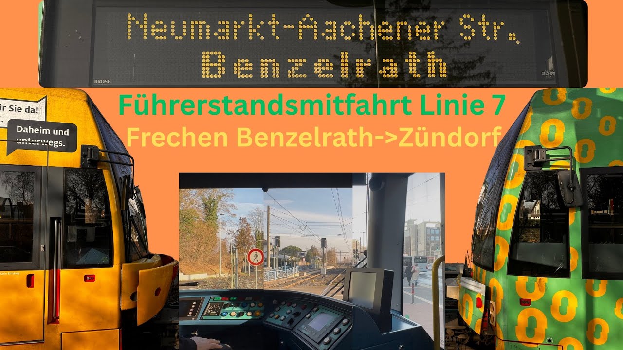 [4K] Führerstandsmitfahrt Linie 7 Frechen-Zündorf (Stadtbahn Köln)