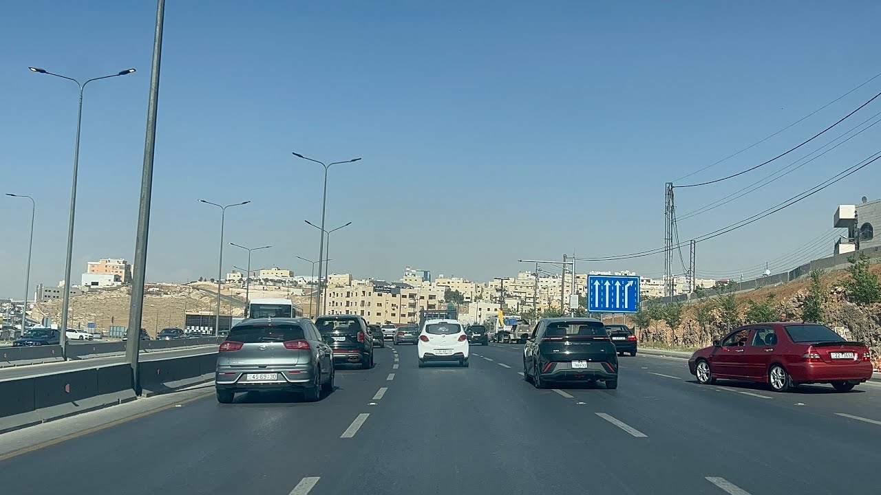 الطريق من عمان الى المفرق الاردني العراق السعودية سوريا لبنان