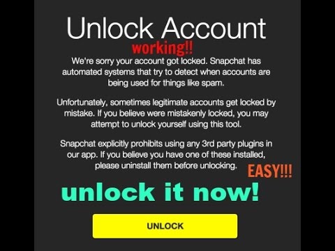 snapchat unlock locked account