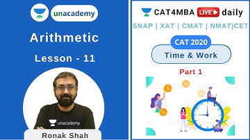 L11 | Time and Work - Part 1 | Arithmetic | Quantitative Ability | CAT4MBA | Ronak Shah
