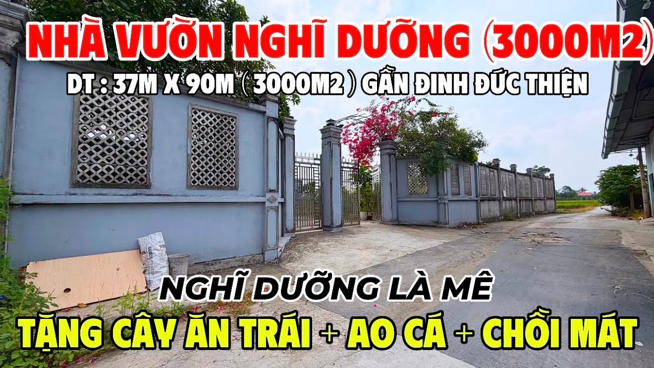 Nhà Vườn Nghĩ Dưỡng (3000m2) Gần Bình Chánh Có Cây Ăn Trái Bán Giá Rẻ | Trường Sơn Bình Chánh