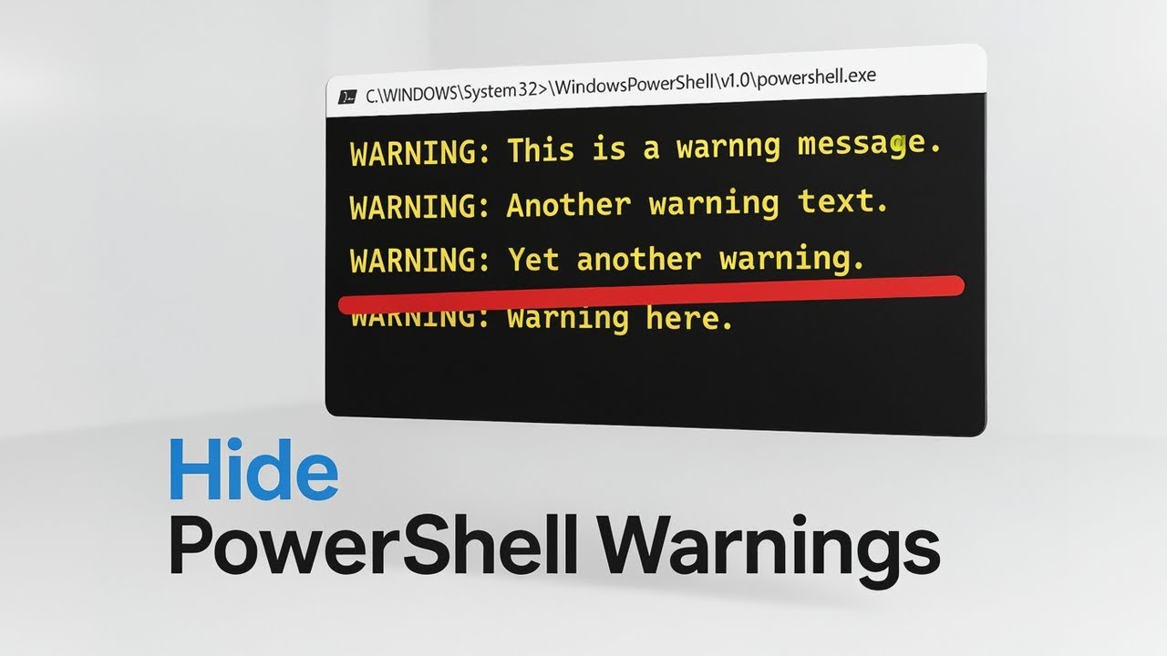 Hide the Yellow Warning Output in PowerShell - YouTube