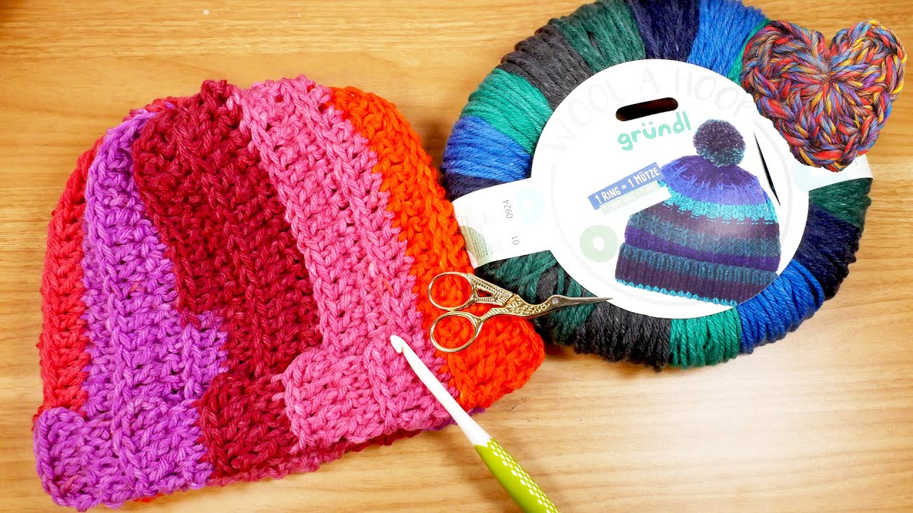 Häkeln | Wool a Loop Mütze | Mütze in Reihen | einfache & schnelle Anleitung