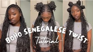 How to do the boho Senegalese twist on yourself | EASY STEP BY STEP TUTORIAL| Detailed‼