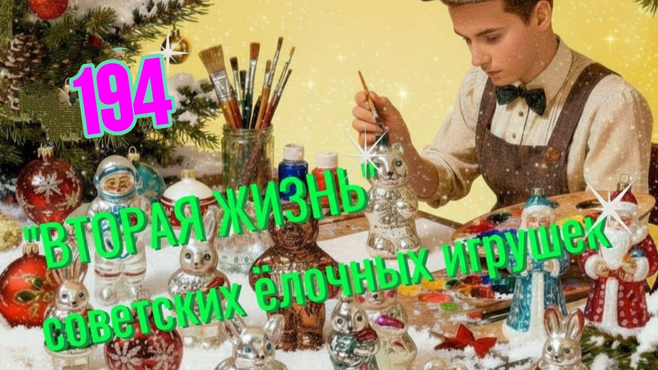 N 194. Ремонт и восстановление стеклянной советской елочной игрушки. Будильник. 