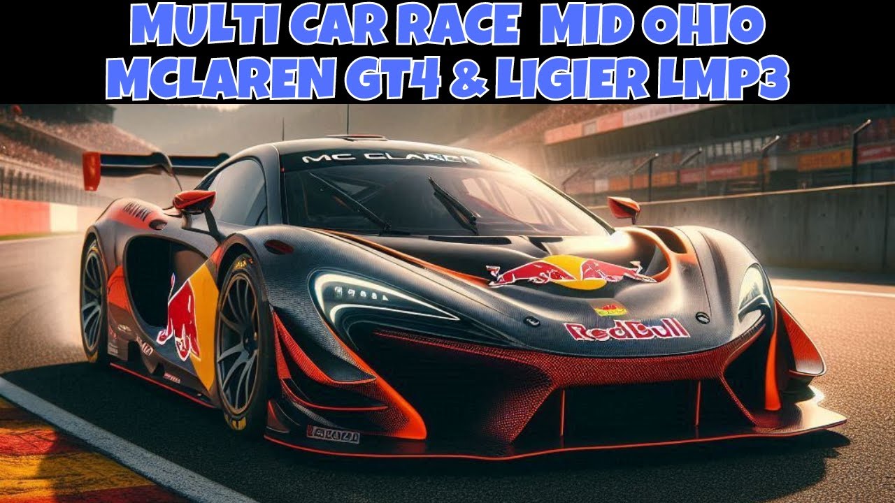 Insane Multi Car Race: Mclaren & Ligier Battle at Mid Ohio - YouTube