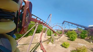 Wildfire horizon leveled front seat on-ride POV Silver Dollar City