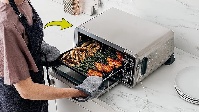  Ninja SP301 Dual Heat Air Fry Countertop 13-in-1 Oven with  Extended Height, XL Capacity, Flip Up & Away Capability for Storage Space,  with Air Fry Basket, SearPlate, Wire Rack & Crumb