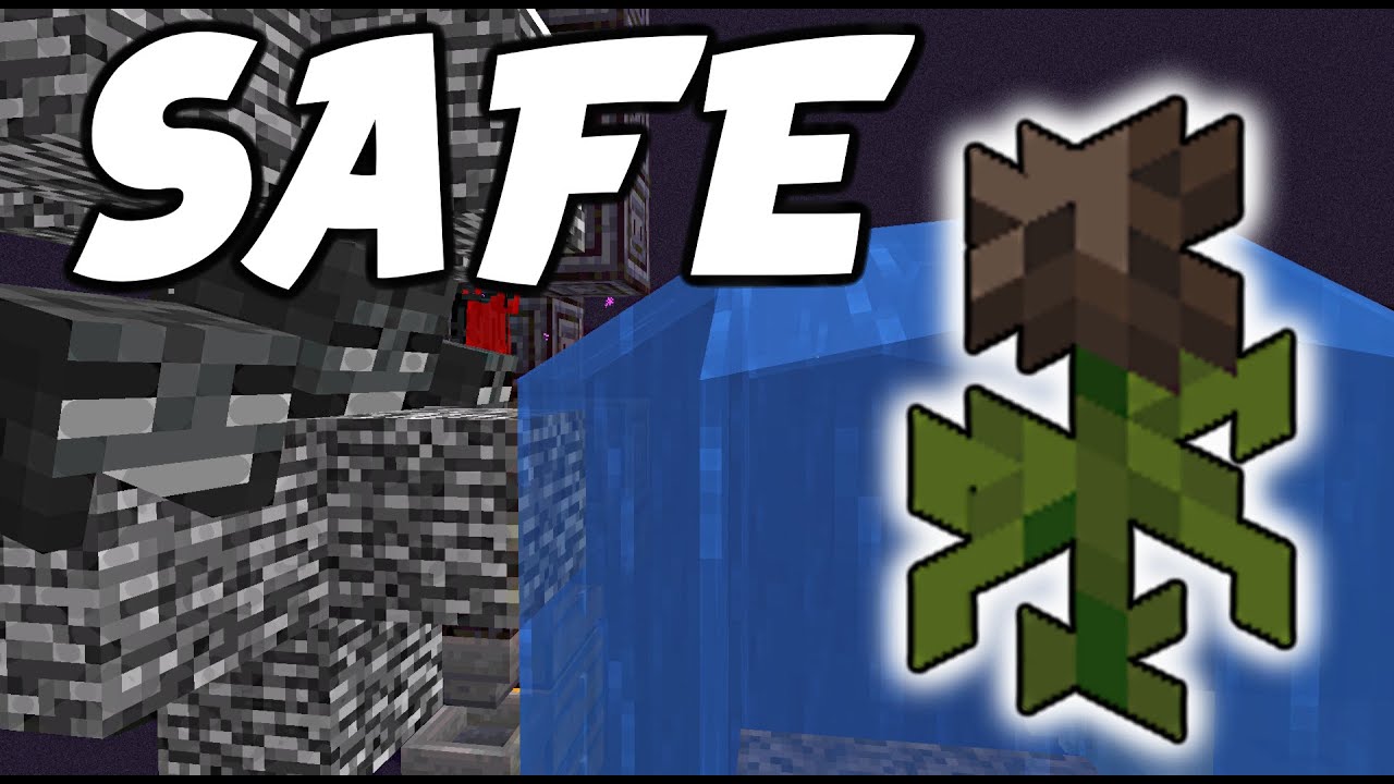 Easy Safe Wither Rose Farm with Bubble Columns! 1.16-1.19+ Minecraft