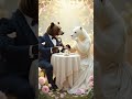 A stylish brown bear and his lovely white bear companion indulge in a delightful tea party🐻🍵 #tea
