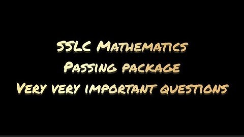 SSLC Mathematics Passing package