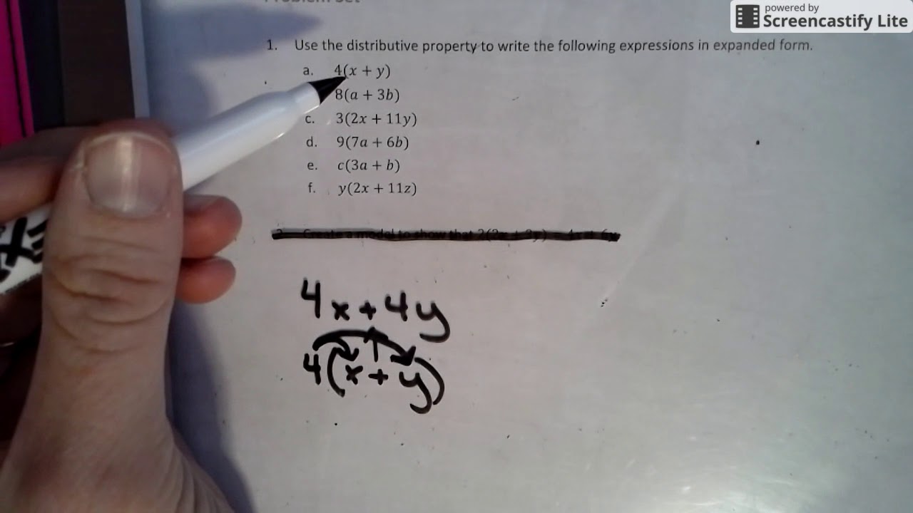 Module 4 Lesson 12- Distributing Expressions - YouTube