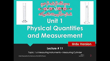Class 9 Physics | FBISE | Measuring Cylinder | Lecture 11 | Unit 1 | Urdu Version