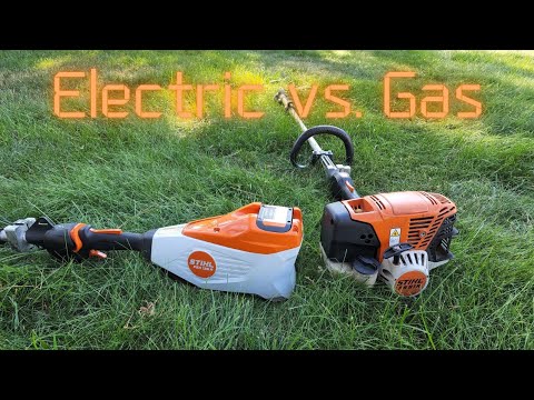 Gas vs  Electric Trimmers #stihl