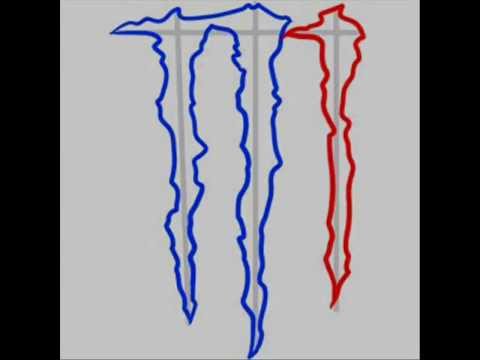 How to draw the Monster Energy Logo step-by-step - YouTube