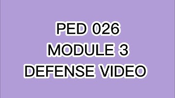 PED 026 MODULE 3- DEFENSE VIDEO OF SPORT CONDITIONING PROGRAM