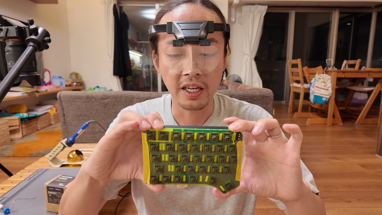 自作キーボード Hatsukey70 左手のキースイッチのはんだ付けvlog【いち 