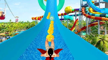 Water Slide Adventure || Water Park Slide Games 2019