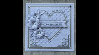 Silver & White Wedding Card