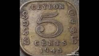 5 Cents 1945 Ceylon coin Value and price rare