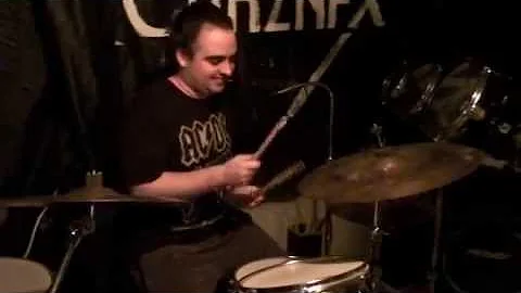 Corey on drums and singing 'Smoke from a distant f...