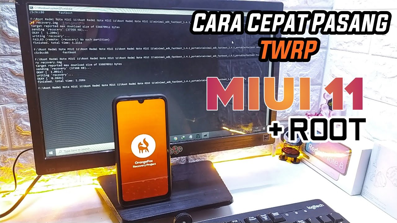 Cara Pasang TWRP Orange Fox di XIAOMI Redmi Note 7 MIUI 11 android 9