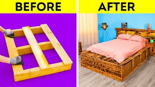 Wooden Pallet Transformation Into A Big Eco Bed || Awesome Pallet Projects Ideas