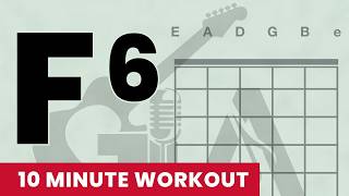 🔇 F6 | Guitar Chord Chart 10-min Workout for Beginners (NO AUDIO) | GuitarAnon