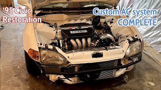 Custom Tucked AC System Complete!  Civic Restoration 22