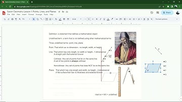Saxon Geometry Lesson 1 Video 2: Points, Lines, and Planes