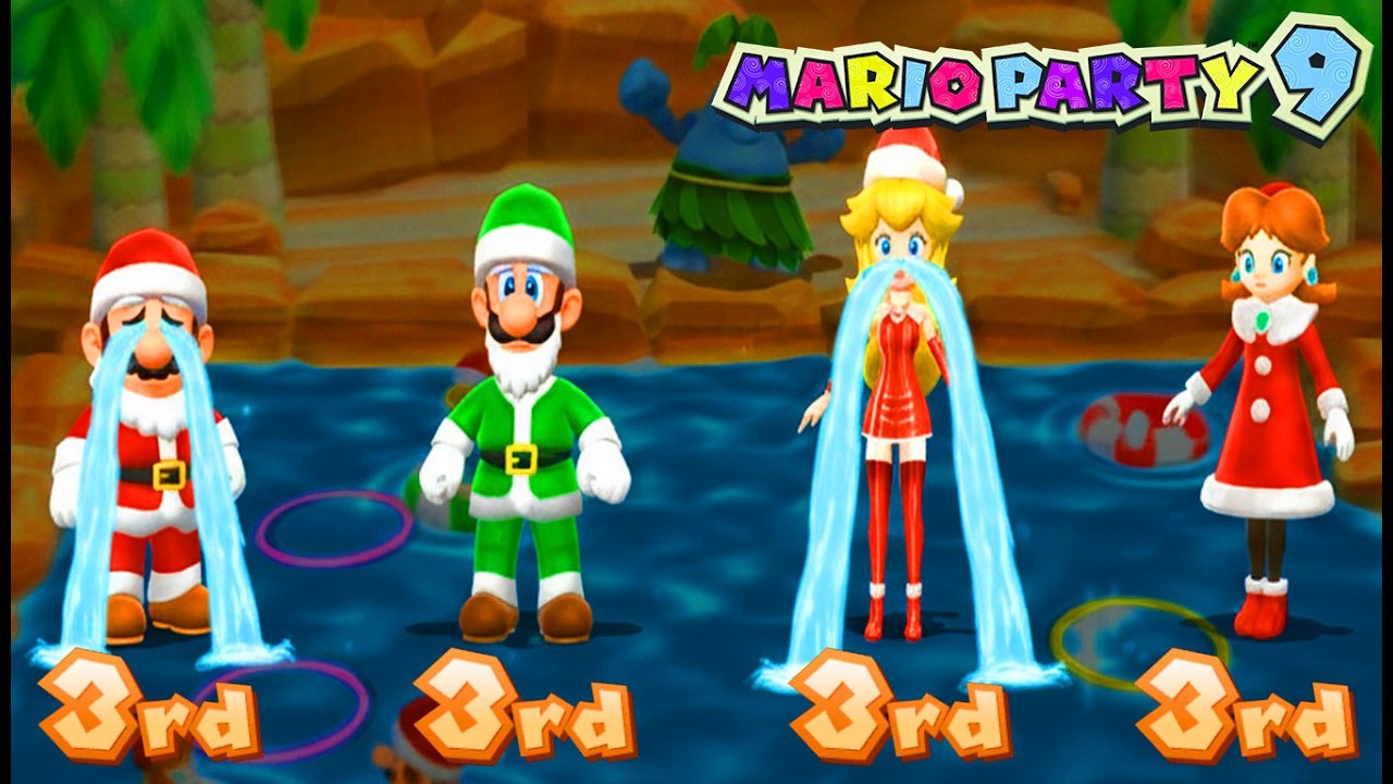 Mario Party 9 Garden Battle - Mario vs Luigi vs Pach vs Daisy (Master Difficulty) #mario