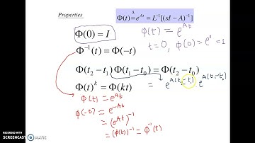 State transition matrix Properties