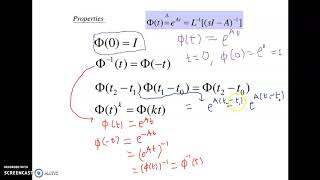 State transition matrix Properties