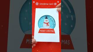 DIY Christmas Card ☃️ Christmas Snow Globe with Snowman | Cute Gift Idea | DIY Paper Crafts
