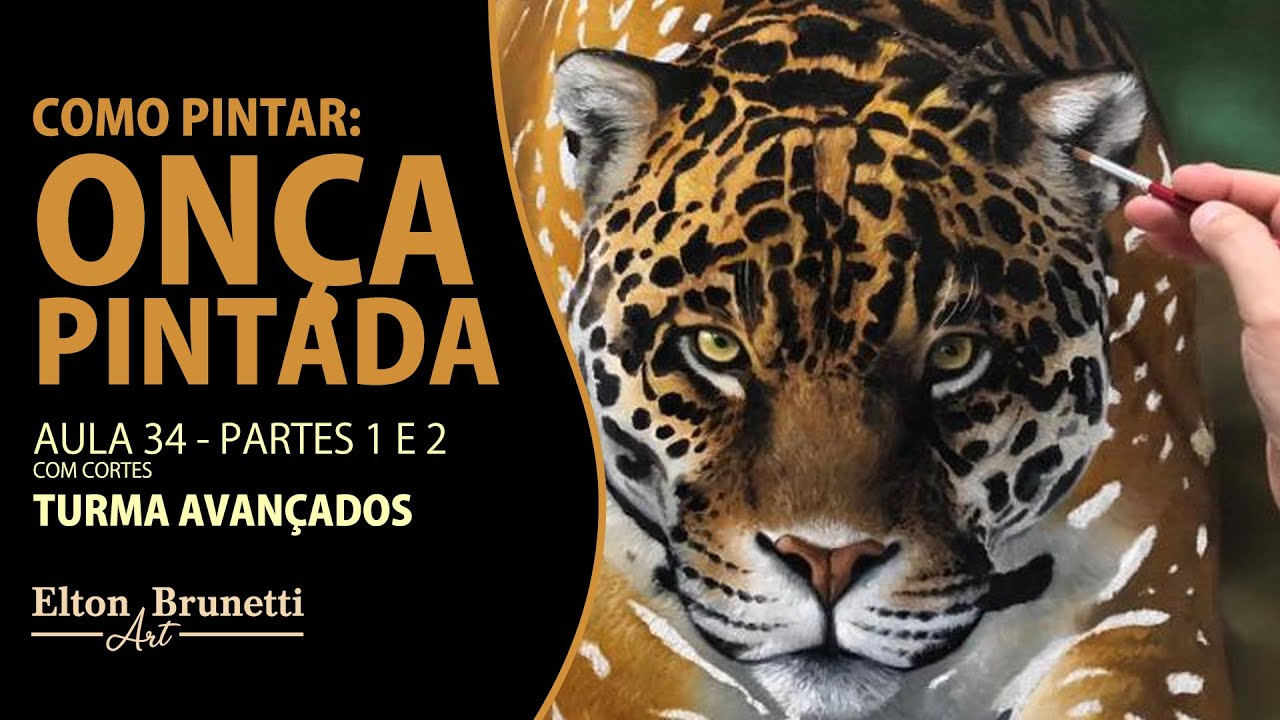 Como Pintar uma Onça Pintada - Aula demonstrativa do curso Elton Brunetti