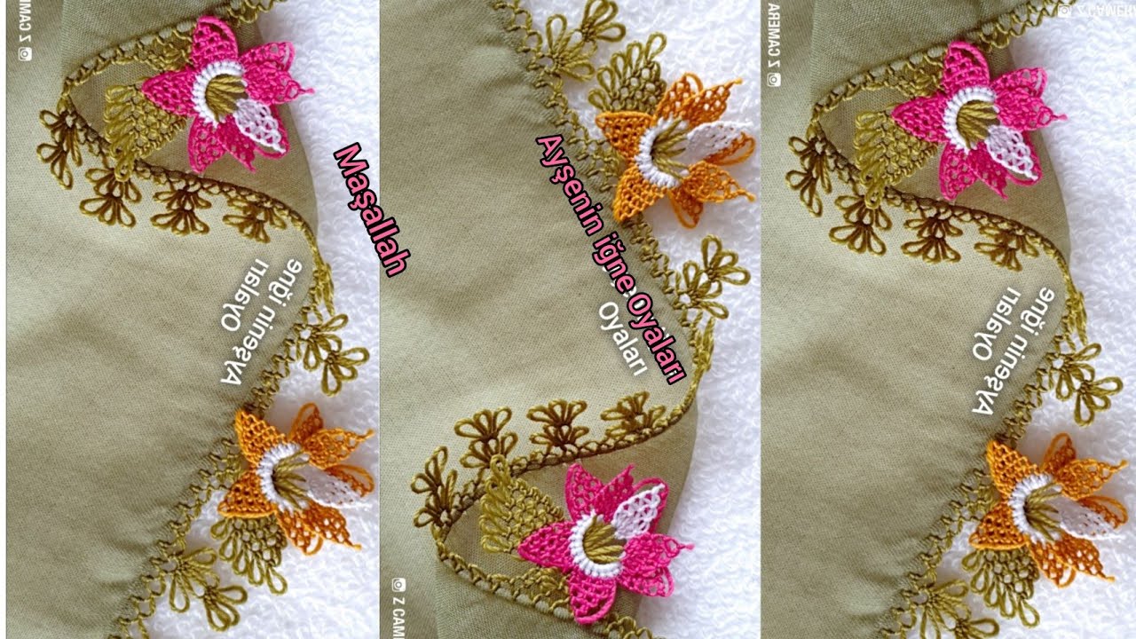 Çok güzel güneş iğne oyası modeli anlatımlı yapılışı