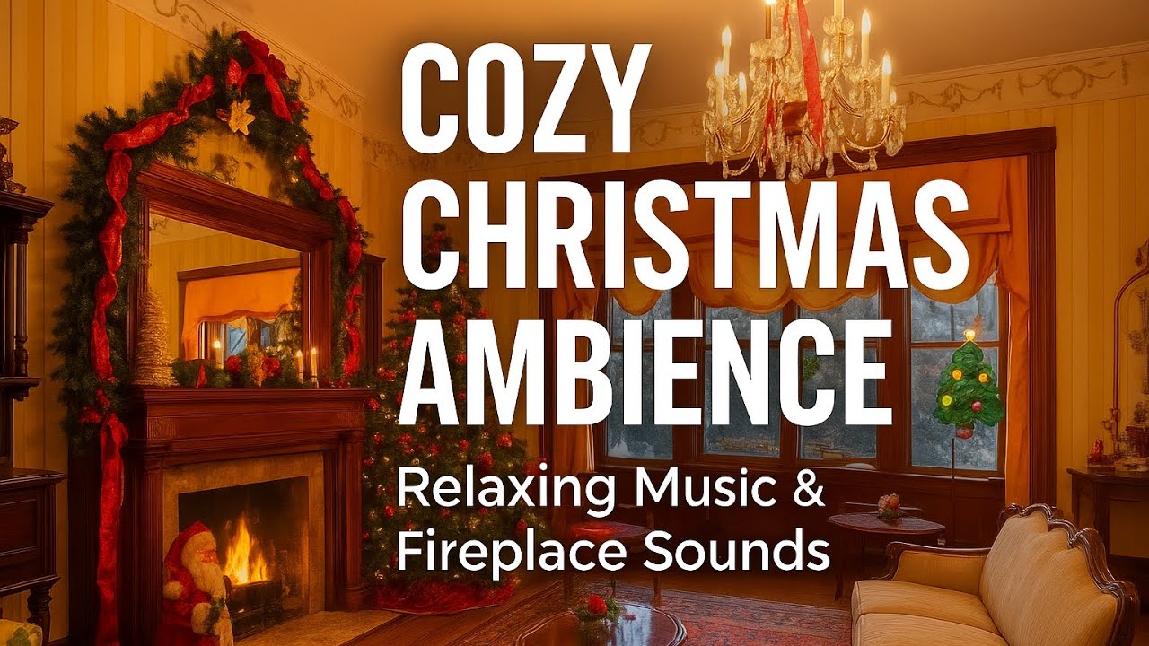 Cozy Christmas Ambience 🎄 Relaxing Music & Crackling Fireplace - YouTube